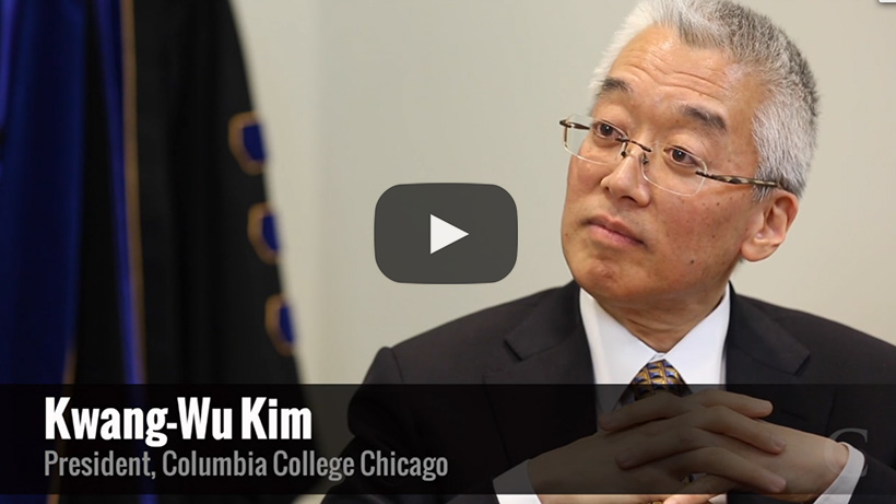 President Kim discusses Columbia's strategic challenges with Lee Gardner from The Chronicle of Higher Education